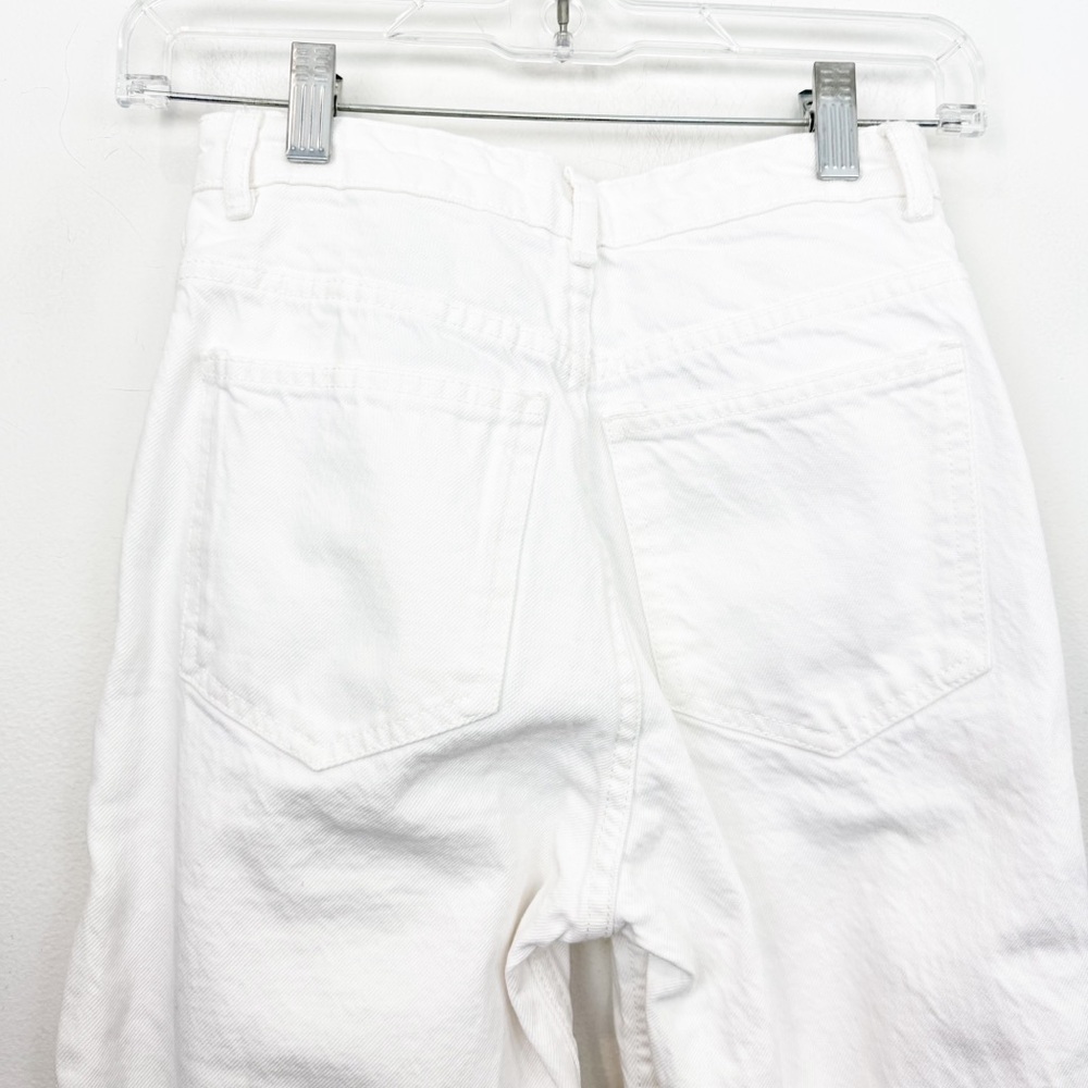 Zara White Cut Out Straight Denim Jeans Size 2 NWT - Picture 6 of 8